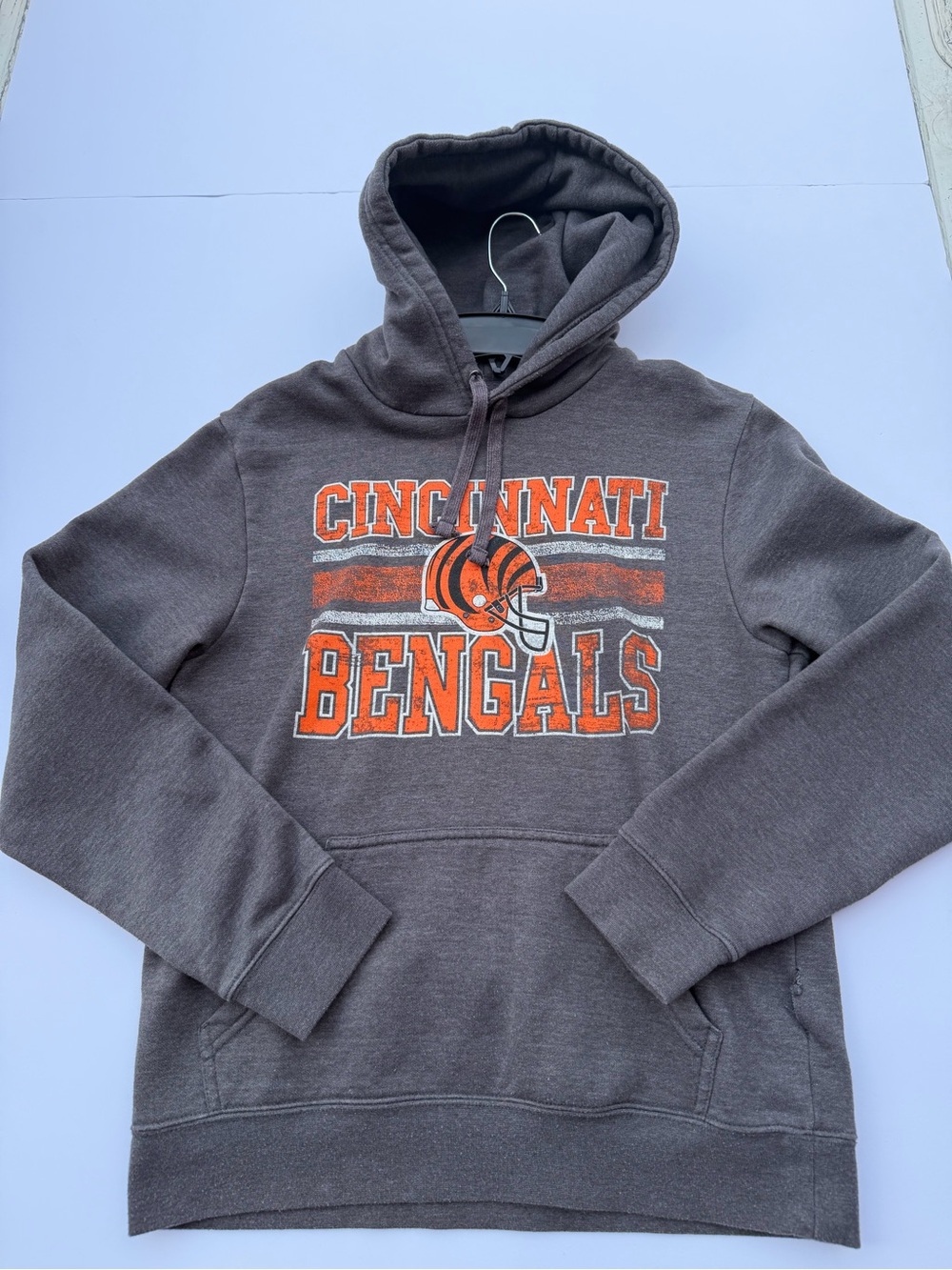 NFL Cincinnati Bengals Charcoal Gray Hoodie with Orange Logo